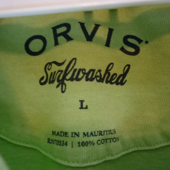 Orvis Surfwashed Long Sleeve Polo Shirt Size Large - Picture 2 of 3